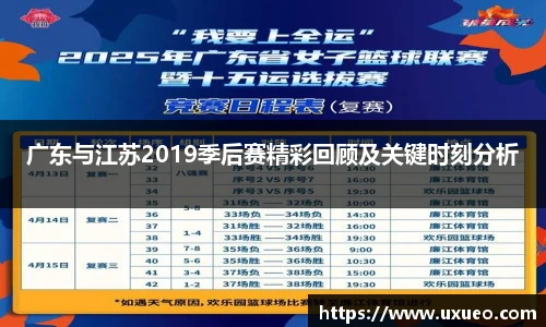广东与江苏2019季后赛精彩回顾及关键时刻分析